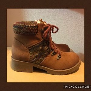 Faux Suede Hiking Boots
